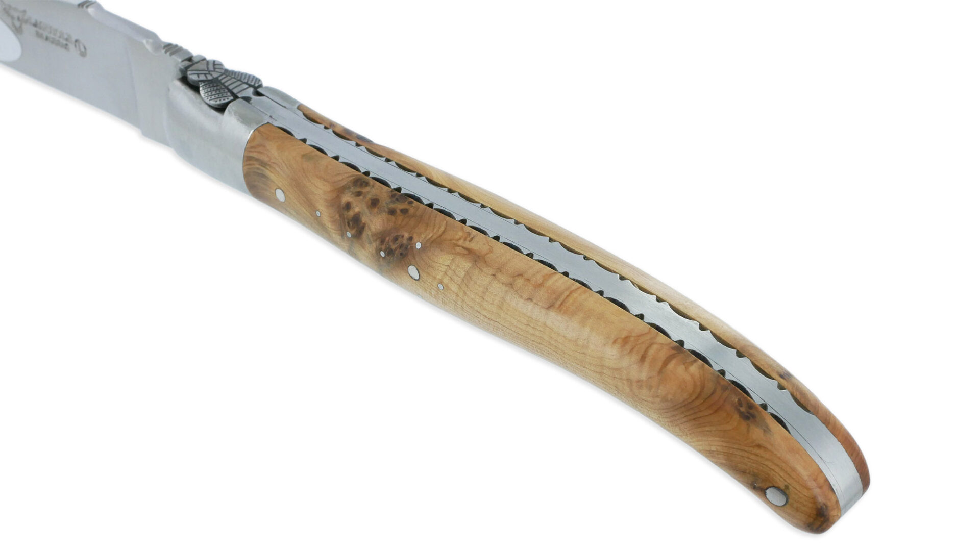 Couteau Laguiole en Aubrac 1 Pièce 12 cm Genévrier 1 Mitre Inox Brossé Décoration Abeille