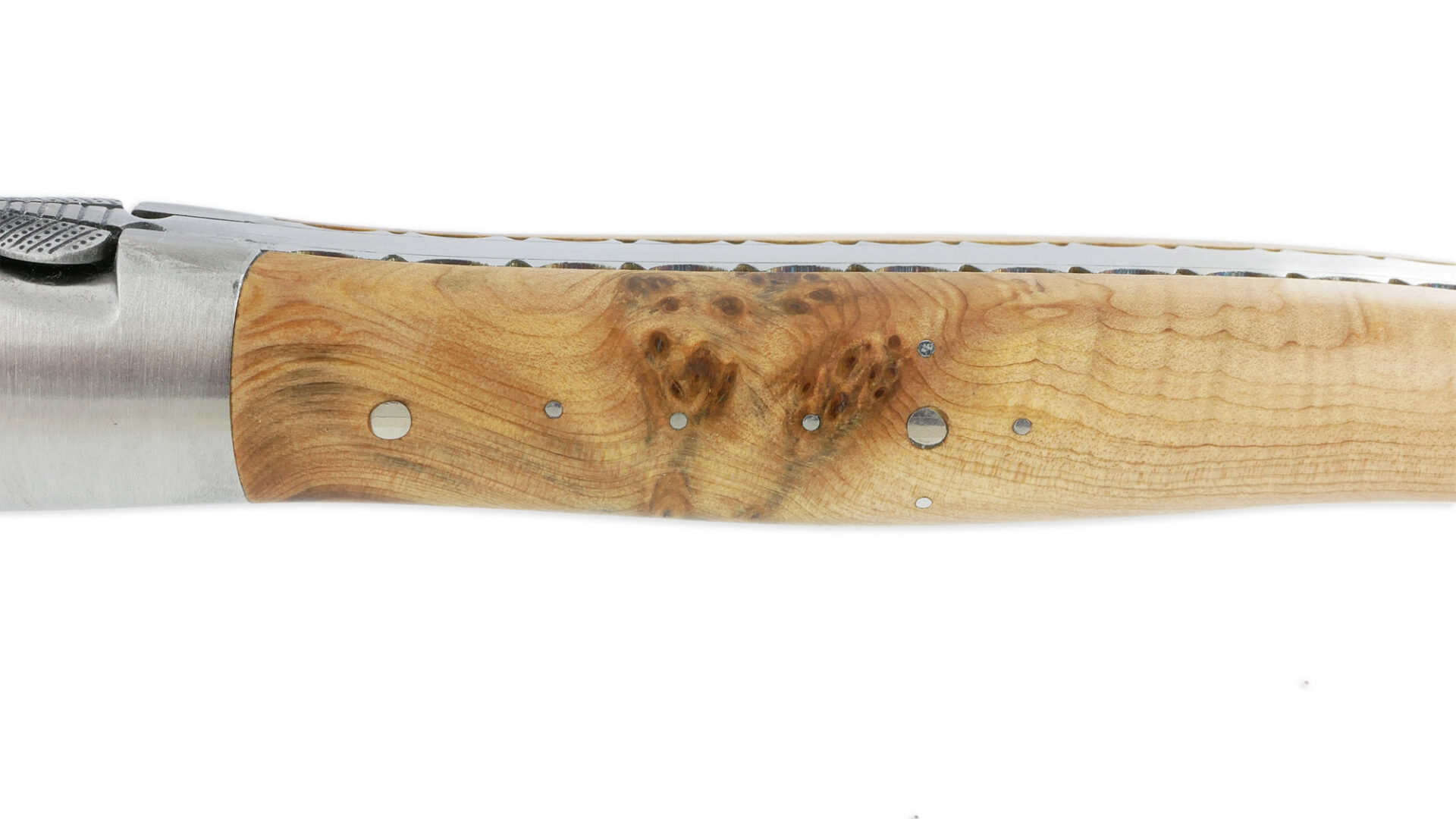 Couteau Laguiole en Aubrac 1 Pièce 12 cm Genévrier 1 Mitre Inox Brossé Décoration Abeille