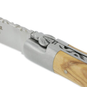 Couteau Laguiole en Aubrac Crocus 1 Pièce 12 cm Olivier 1 Mitre Inox Brillant