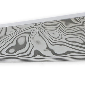 Couteau Laguiole Prestige Créateur 1 Pièce 12 cm 1 Mitre Avant Ciselée à la main Manche en Nacre Véritable sous résine Bleutée Mouche Stylisée Lame Damas Pièce Unique