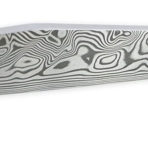Couteau Laguiole Prestige Créateur 1 Pièce 12 cm 1 Mitre Avant Ciselée à la main Manche en Nacre Véritable sous résine Bleutée Mouche Stylisée Lame Damas Pièce Unique