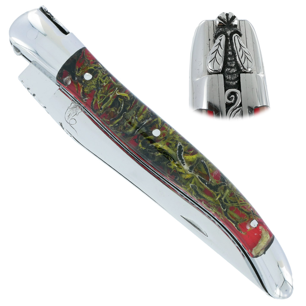 Couteau Prestige Laguiole David Dauvillaire Manche Lichen Stabilisé dans Résine 1 Pièce 12 cm