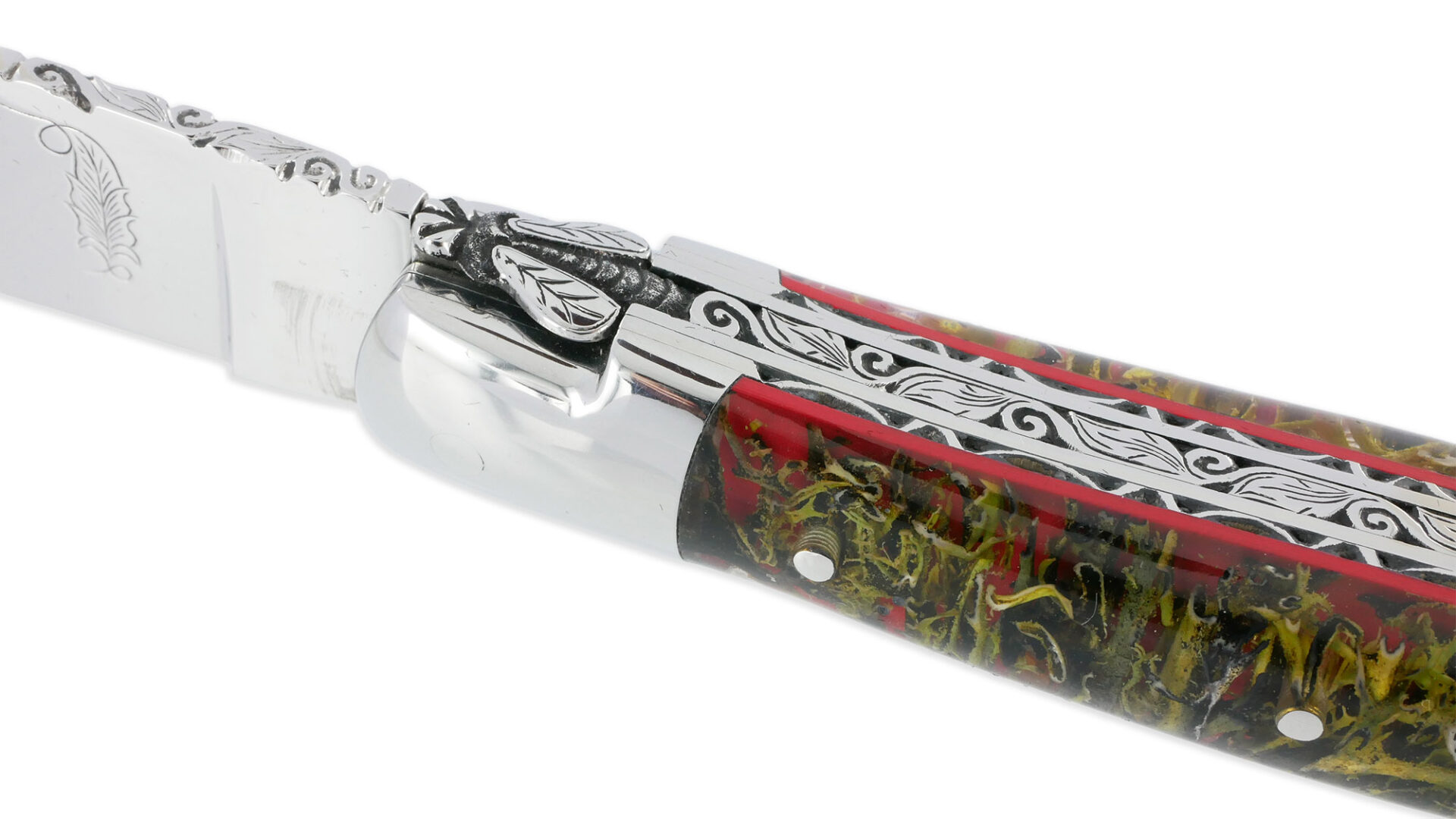 Couteau Prestige Laguiole David Dauvillaire Manche Lichen Stabilisé dans Résine 1 Pièce 12 cm