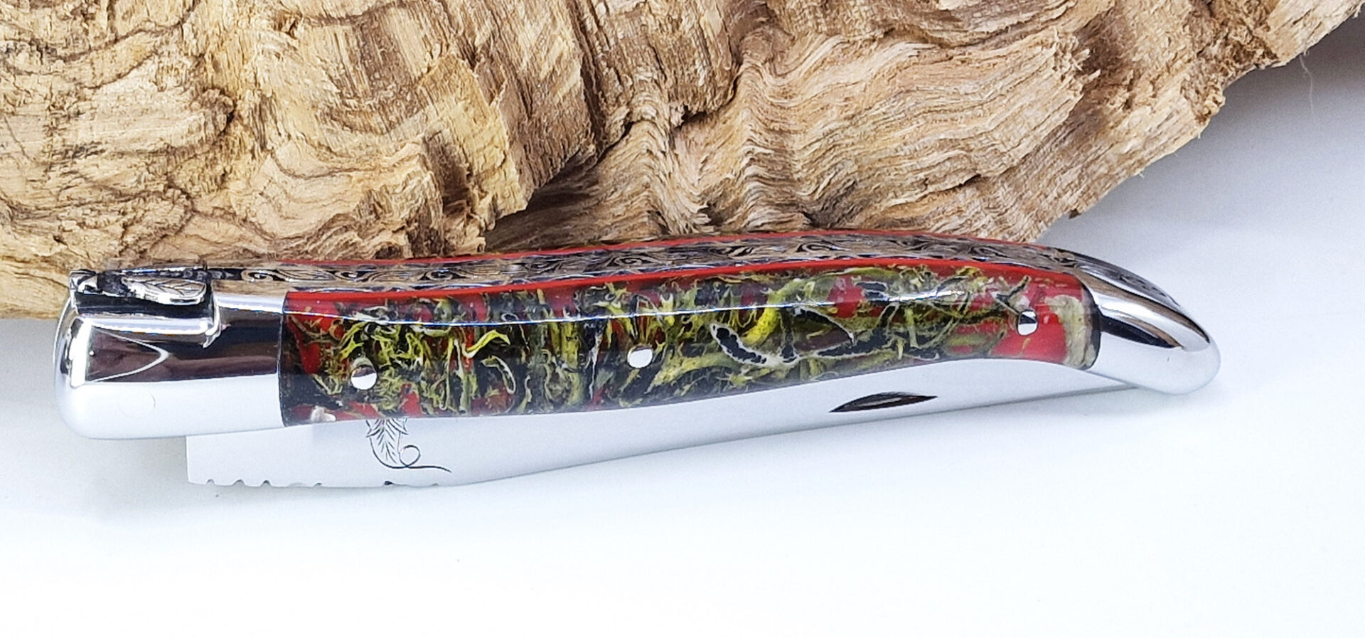 Couteau Prestige Laguiole David Dauvillaire Manche Lichen Stabilisé dans Résine 1 Pièce 12 cm