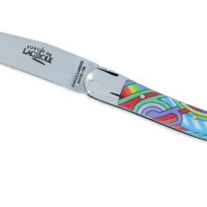 Couteau Forge de Laguiole Seize Antares Manche en Acrylique Design SEIZE HAPPYWALLMAKER 1 Pièce 2 Mitres en Inox Brillant 11cm