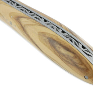 Couteau Laguiole en Aubrac Crocus 1 Pièce 12 cm Olivier 1 Mitre Inox Brillant