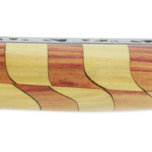 Couteau Laguiole en Aubrac 1 Pièce 12 cm Manche Damier Bois de Rose et Buis 2 Mitres Inox Brossé