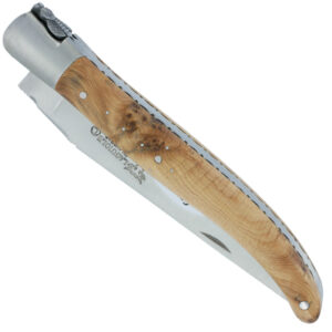Couteau Laguiole en Aubrac 1 Pièce 12 cm Genévrier 1 Mitre Inox Brossé Décoration Abeille