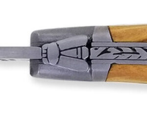 Couteau_Laguiole_Antan_Manche_Olivier_Gravures_Sanglier_2_Mitres_Inox_Brosse_1_Piece_12cm