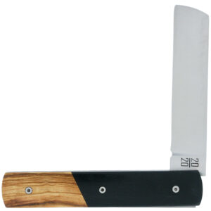 Le 20/20 Couteau Pliant Plein Manche Bi-Matière Ebène/Olivier 11cm Ressort Lisse Personnalisable