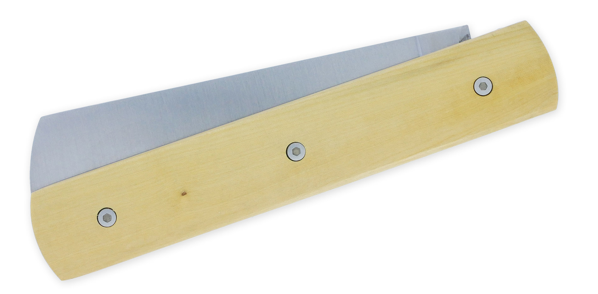 Le 20/20 Couteau Pliant Plein Manche Buis 11cm Ressort Lisse Personnalisable Finition Brossée