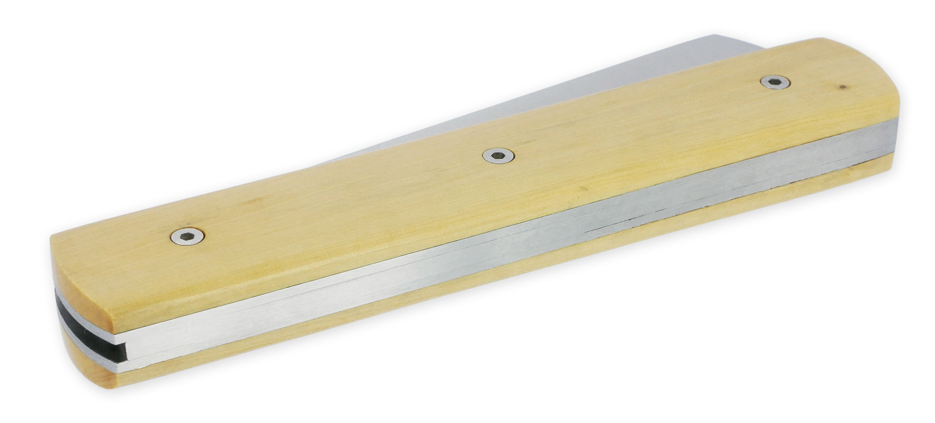 Le 20/20 Couteau Pliant Plein Manche Buis 11cm Ressort Lisse Personnalisable Finition Brossée