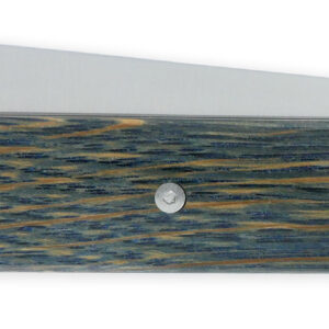 Le 20/20 Couteau Pliant Plein Manche Chêne Stabilisé Teinté Bleu 11cm Ressort Lisse Personnalisable