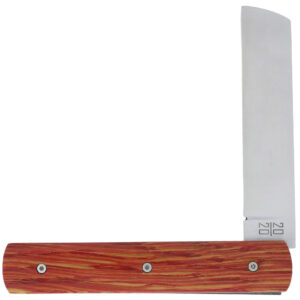 Le 20/20 Couteau Pliant Plein Manche Chêne Stabilisé Teinté Rouge 11cm Ressort Lisse Personnalisable