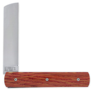 Le 20/20 Couteau Pliant Plein Manche Chêne Stabilisé Teinté Rouge 11cm Ressort Lisse Personnalisable