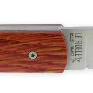 Le 20/20 Couteau Pliant Plein Manche Chêne Stabilisé Teinté Rouge 11cm Ressort Lisse Personnalisable