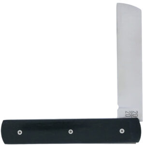 Le 20/20 Couteau Pliant Plein Manche Ebène 11cm Ressort Lisse Personnalisable Finition Brossée