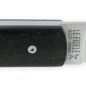 Le 20/20 Couteau Pliant Plein Manche Ebène 11cm Ressort Lisse Personnalisable Finition Brossée