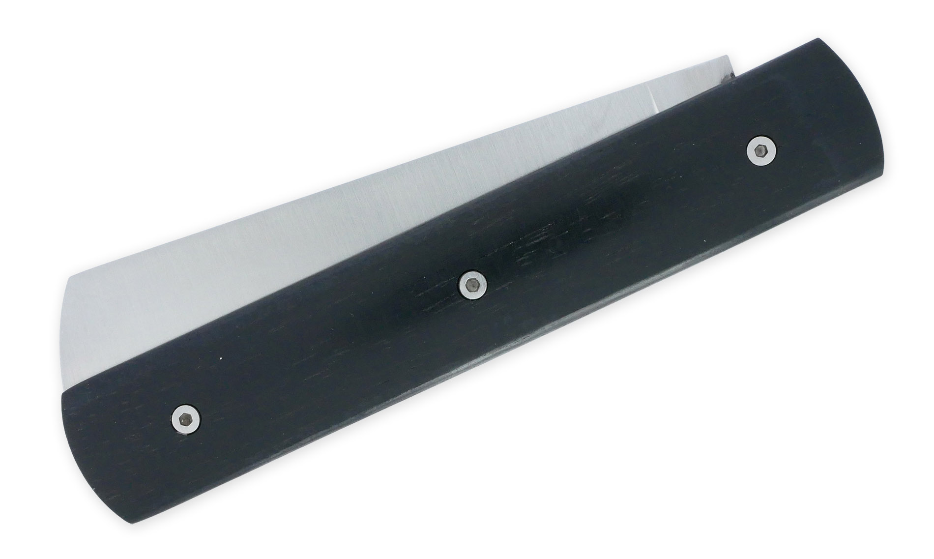 Le 20/20 Couteau Pliant Plein Manche Ebène 11cm Ressort Lisse Personnalisable Finition Brossée