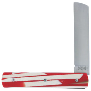 Le 20/20 Couteau Pliant Plein Manche en Eclats de Mammouth et Résine Rouge 11cm Ressort Lisse Personnalisable