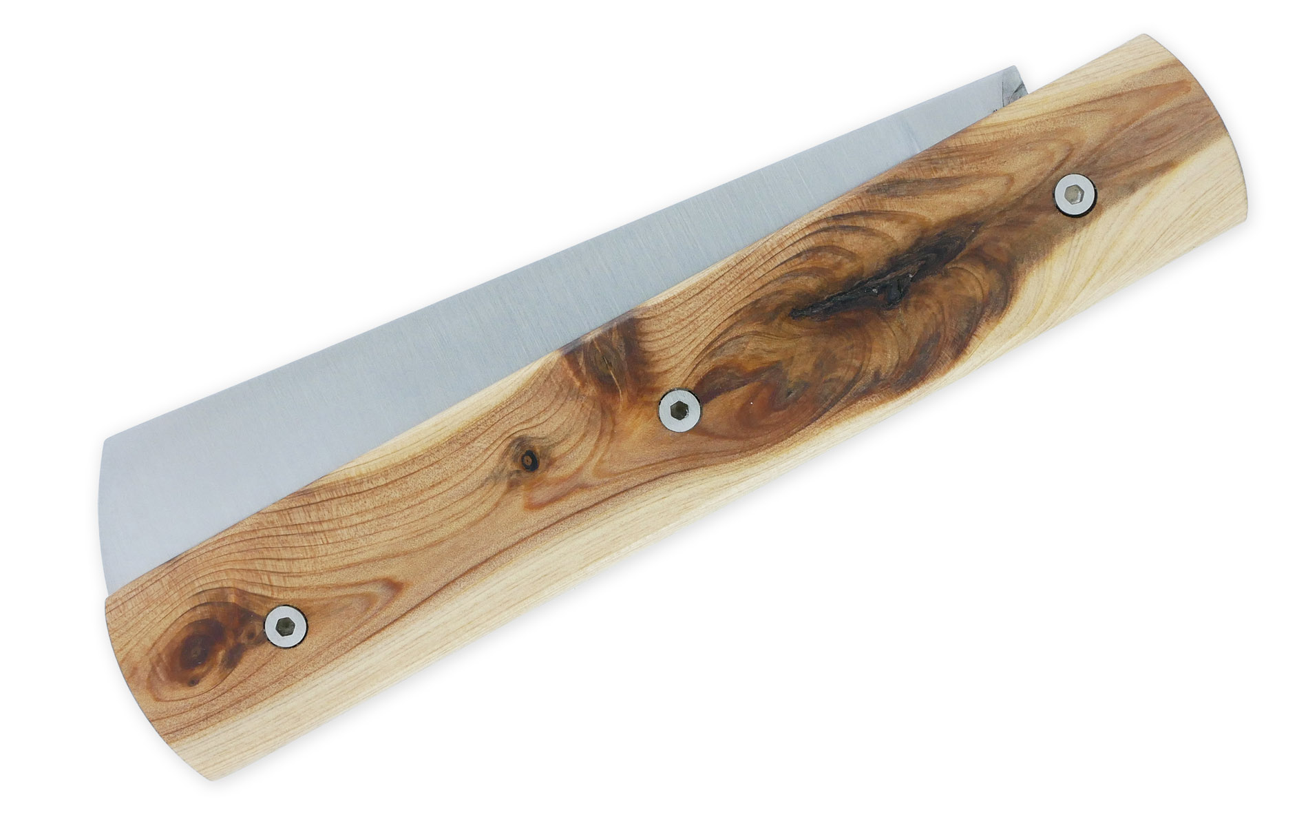 Le 20/20 Couteau Pliant Plein Manche Genévrier 11cm Ressort Lisse Personnalisable Finition Brossée