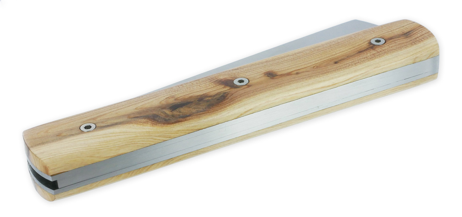 Le 20/20 Couteau Pliant Plein Manche Genévrier 11cm Ressort Lisse Personnalisable Finition Brossée