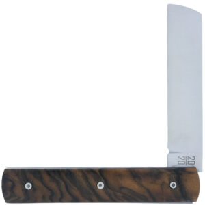 Le 20/20 Couteau Pliant Plein Manche Noyer 11cm Ressort Lisse Personnalisable Finition Brossée