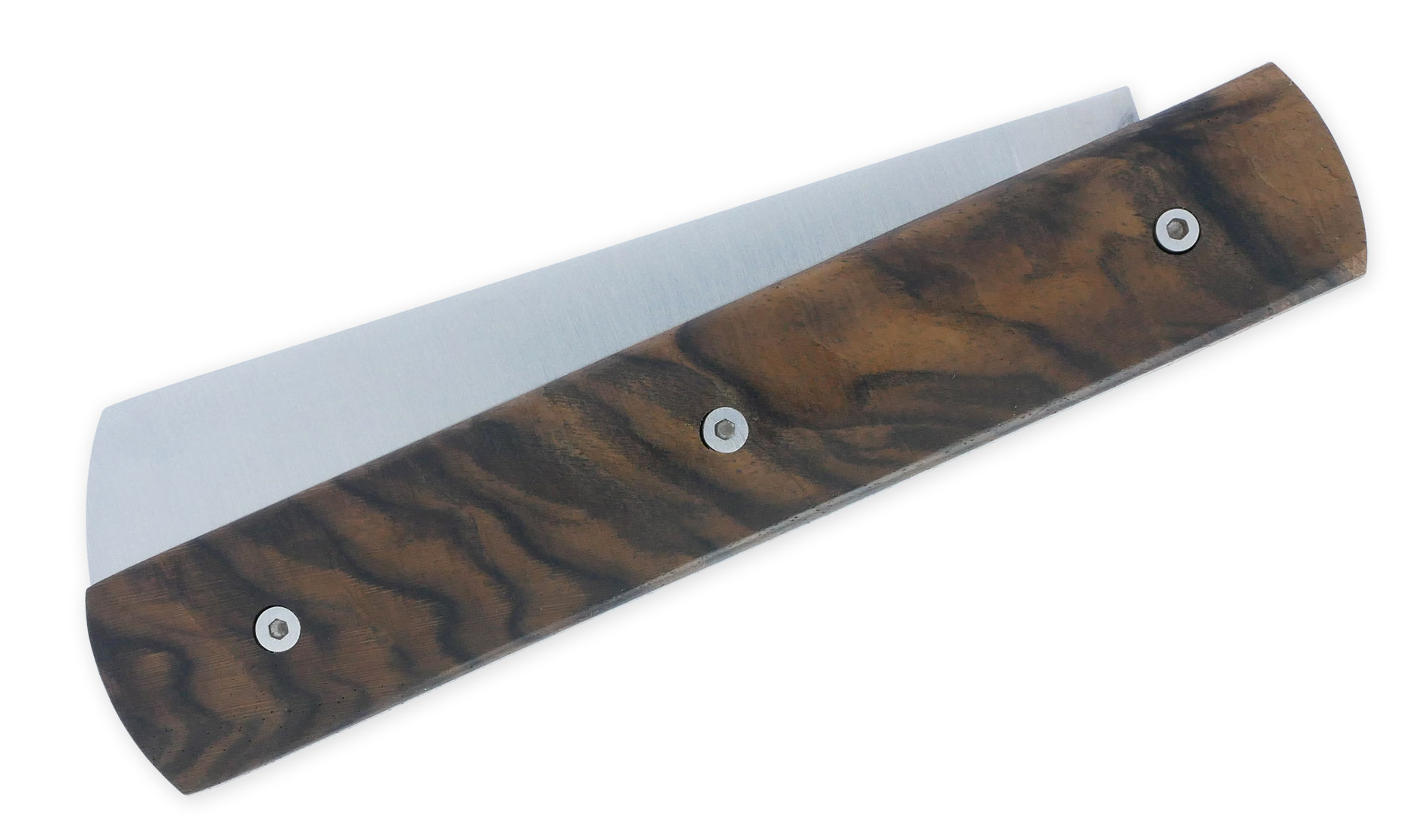 Le 20/20 Couteau Pliant Plein Manche Noyer 11cm Ressort Lisse Personnalisable Finition Brossée