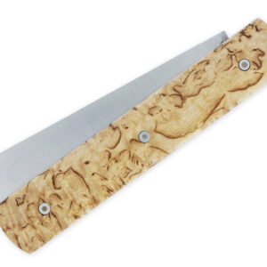 Le 20/20 Couteau Pliant Plein Manche Bouleau 11cm Ressort Lisse Personnalisable Finition Brossée