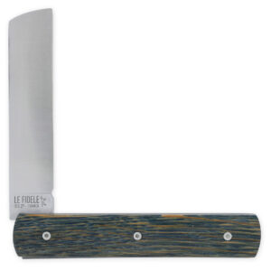 Le 20/20 Couteau Pliant Plein Manche Chêne Stabilisé Teinté Bleu 11cm Ressort Lisse Personnalisable
