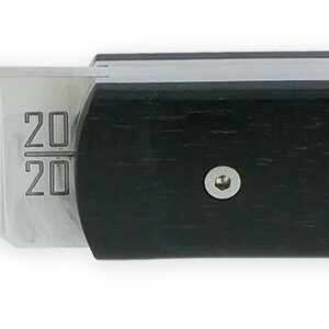 Le 20/20 Couteau Pliant Plein Manche Ebène 11cm Ressort Lisse Personnalisable Finition Brossée